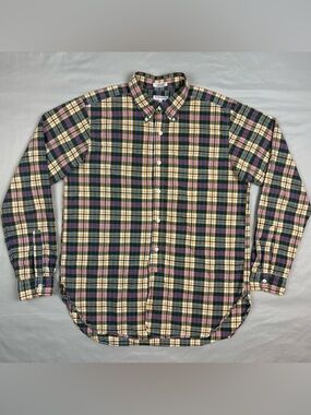 Engineered Garments Mens Single Needle Button Up Shirt Sz Large Plaid A1
